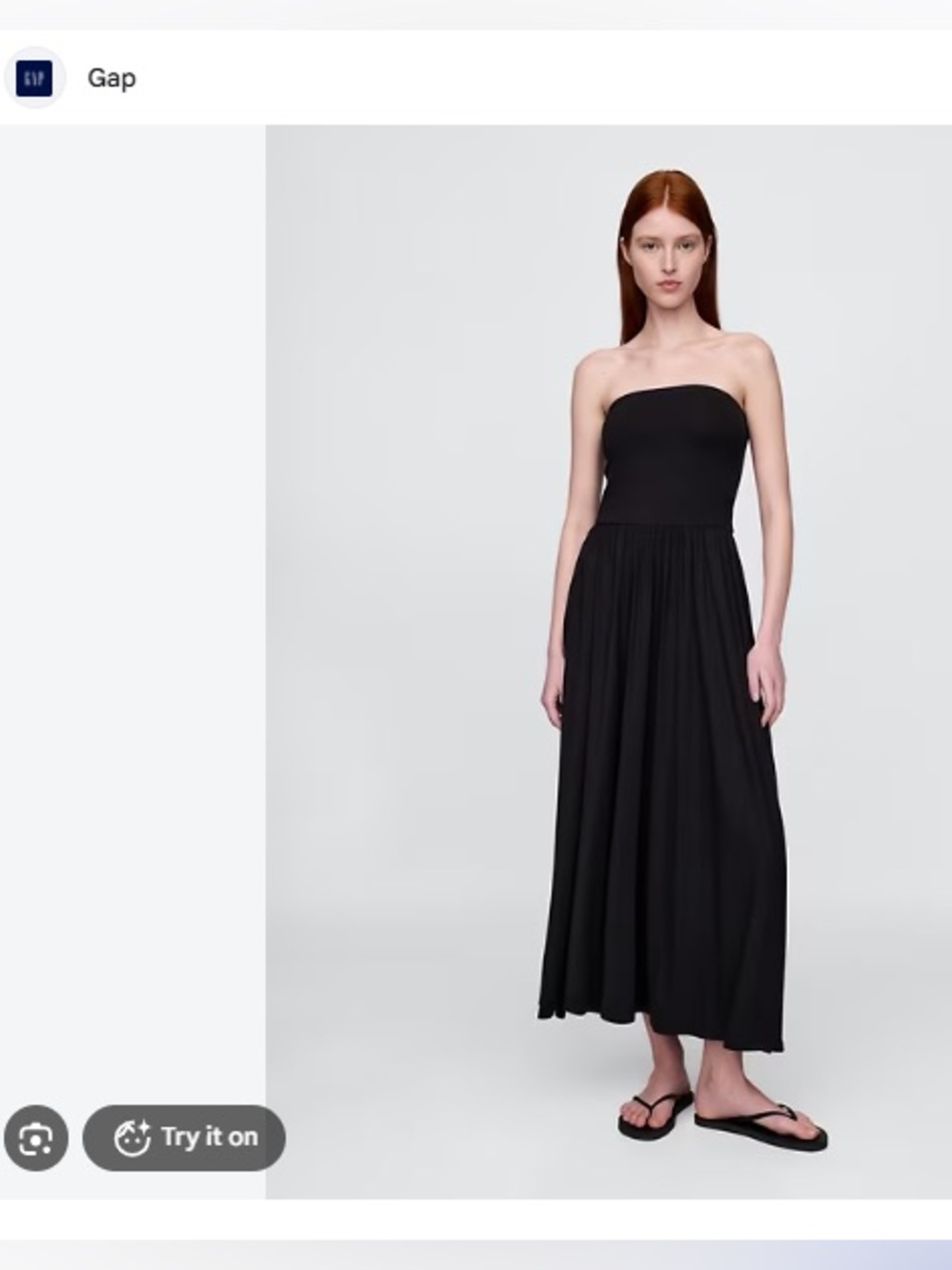 NWT Gap Black Strapless Midi Dress